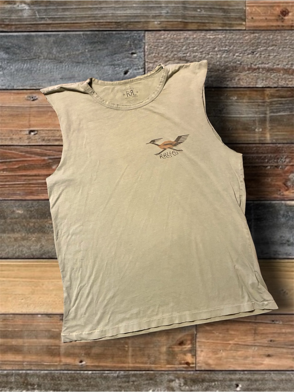 DOUBLE RL RALPH LAUREN RRL DISTRESSED SLEEVELESS TSHIRT- SIZE LARGE